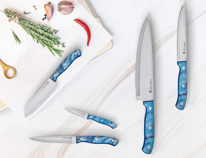 Sabatier Triple Riveted Serrated Utility Knife, 5-Inch, Razor-Sharp Kitchen Knife to Cut Fruit, Vegetables and more, High-Carbon Stainless Steel, Gray