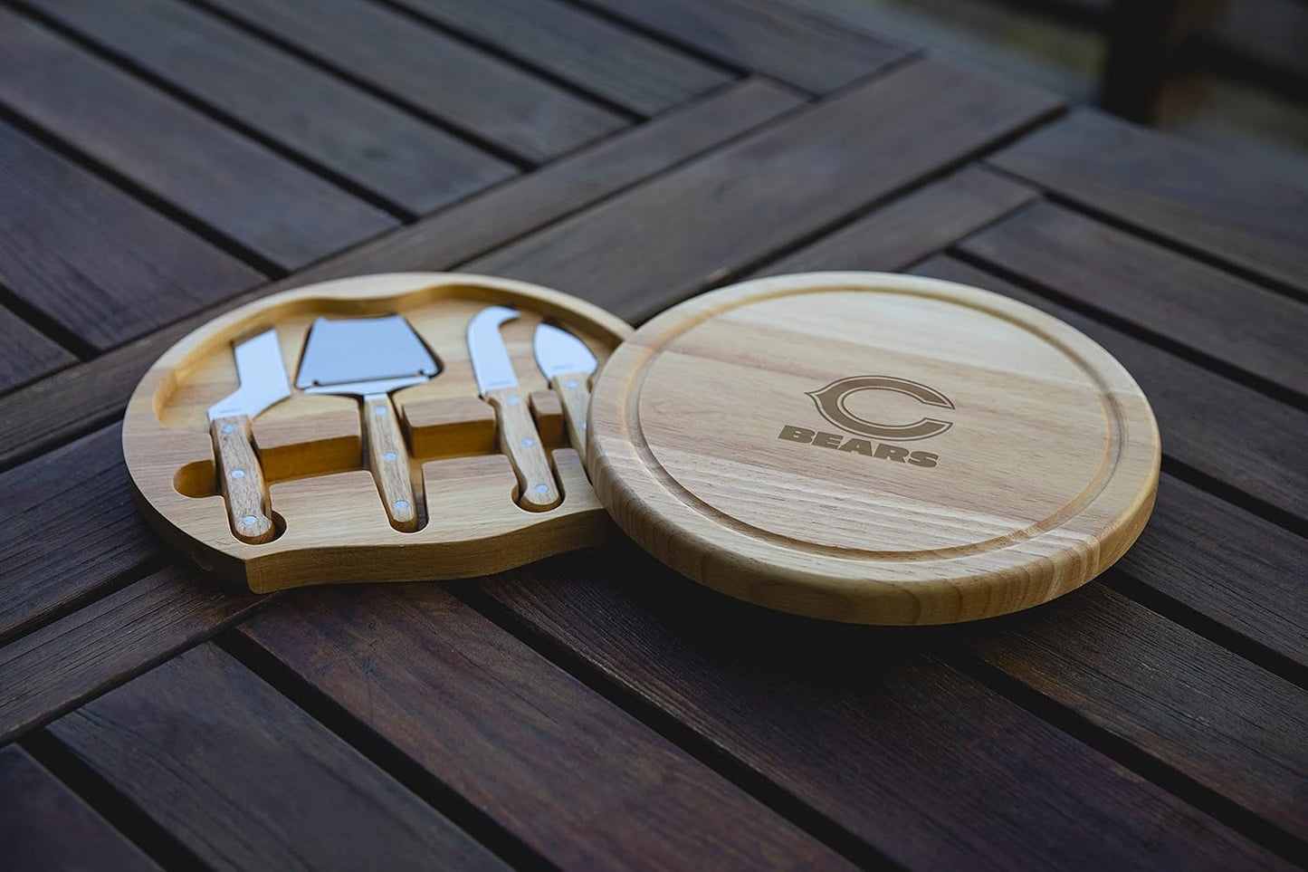 PICNIC TIME NFL Circo Cheese Board and Knife Set - Charcuterie Board Set - Wood Cutting Board