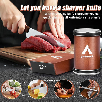 Rolling Knife Sharpener Tool for Kitchen Knifes.Industrial diamond grinding discs,Knife Sharpener Support 15° & 20° Magnetic Angles.Afilador De Cuchillos