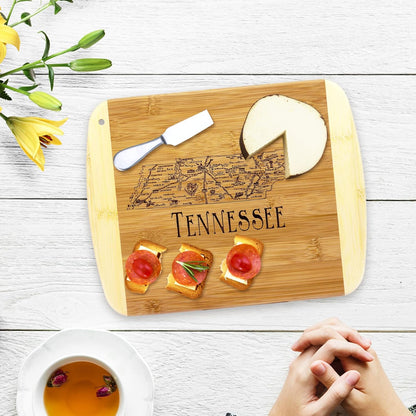 Totally Bamboo A Slice of Life New Jersey State Serving and Cutting Board, 11" x 8.75" - Colors A