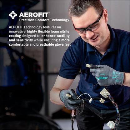 Ansell HyFlex Cut Resistant Touchscreen Work Gloves with Aerofit Precision Comfort Technology