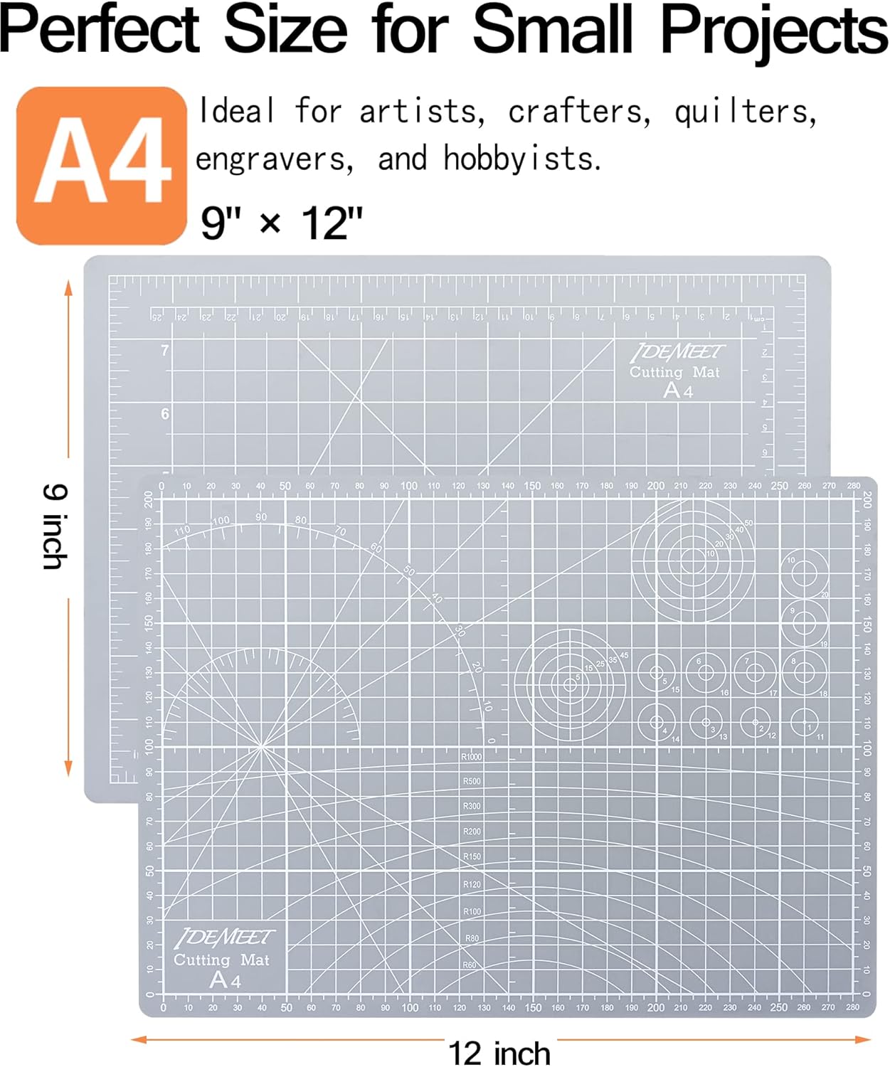 Density-upgraded 24" x 36" Large Self Healing Sewing Mat, Idemeet Rotary Cutting Mat 5-Ply Cut Board for Crafts Hobby Project, Scale Size 24" x 36", A1, Green