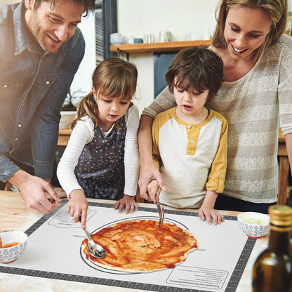 Extra Thick Silicone Baking Mat with Recipes - 26x16 inch Non Stick Pastry Mat with Measurements for Sourdough, Macarons, Bread, Pizza, Dough Rolling, Kneading, Heat Resistant to 480°F Gift for Baker