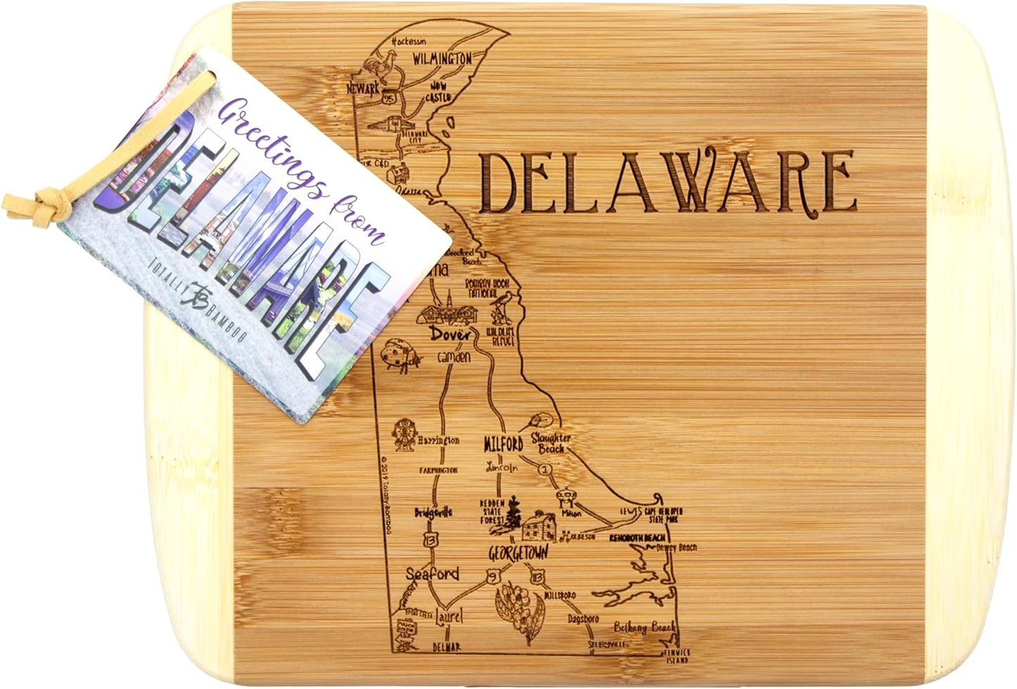 Totally Bamboo A Slice of Life New Jersey State Serving and Cutting Board, 11" x 8.75" - Colors B