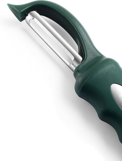Spring Chef Premium Swivel Vegetable Peeler, Soft Grip Handle and Ultra Sharp Stainless Steel Blades - Perfect Kitchen Peeler For Veggie, Fruit, Potato, Carrot, Apple - Black