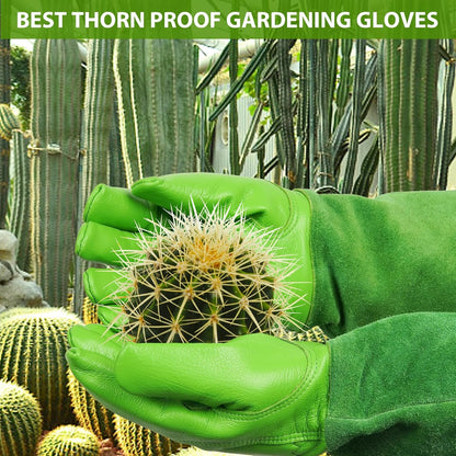 Long Gardening-Gloves Women/Men-Thorn proof Rose Pruning Heavy Duty Gauntlet, Best Garden Gifts for Gardener-L