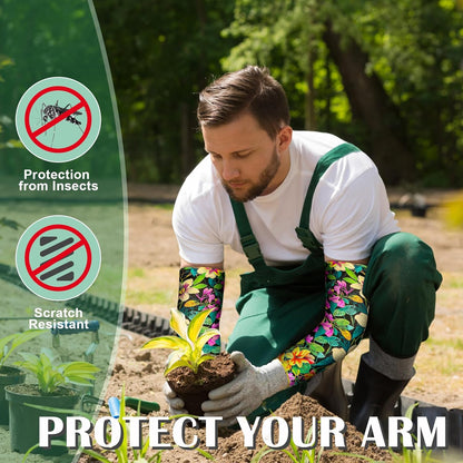 4 Pairs Gardening Sleeves Anti-Slip Arm Protection with Thumb Hole Sun Sleeve Cooling Arm Sleeves for Women Men Outdoor