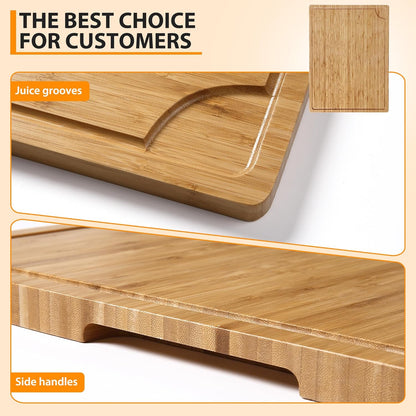 30 x 20 Inch Extra Large Wood Stove Top Cover Chopping Board, Bamboo Kitchen Cutting Board for BBQ, Turkey Carving Board, Large Charcuterie Boards for Party, Over the Sink Cutting Board