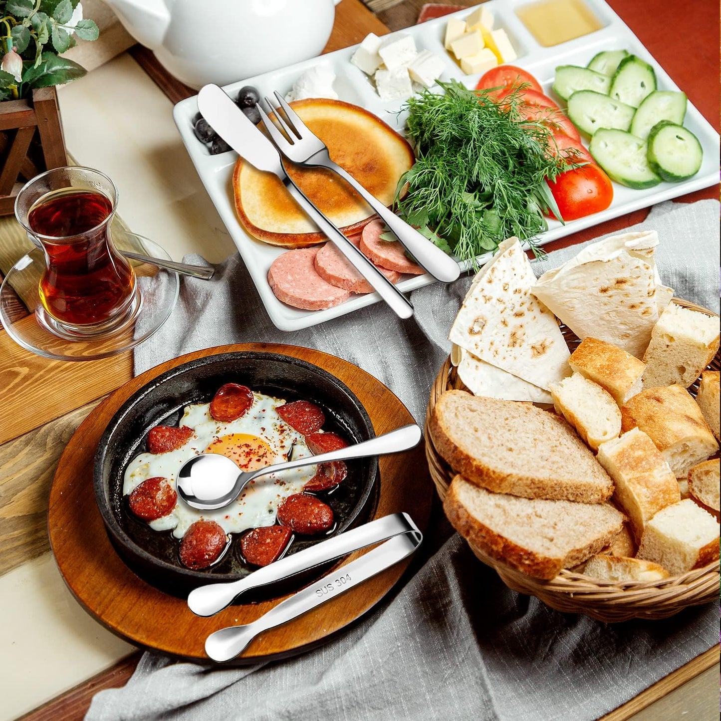 Charcuterie Boards Accessories 64Pcs Cheese Butter Spreader Knives Set Charcuterie Utensils Mini Serving Spoons and Forks Small Serving Tongs Sauce Cups Honey Dippers Toothpick Flags for Pastry Making