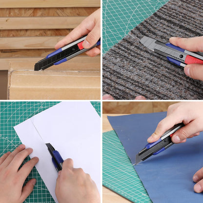 WORKPRO 18mm Retractable Utility Knife, Heavy Duty Snap-off Box Cutter with 10-Piece SK5 Blades for Cartons, Cardboard and Boxes, Perfect for Office and Home Use