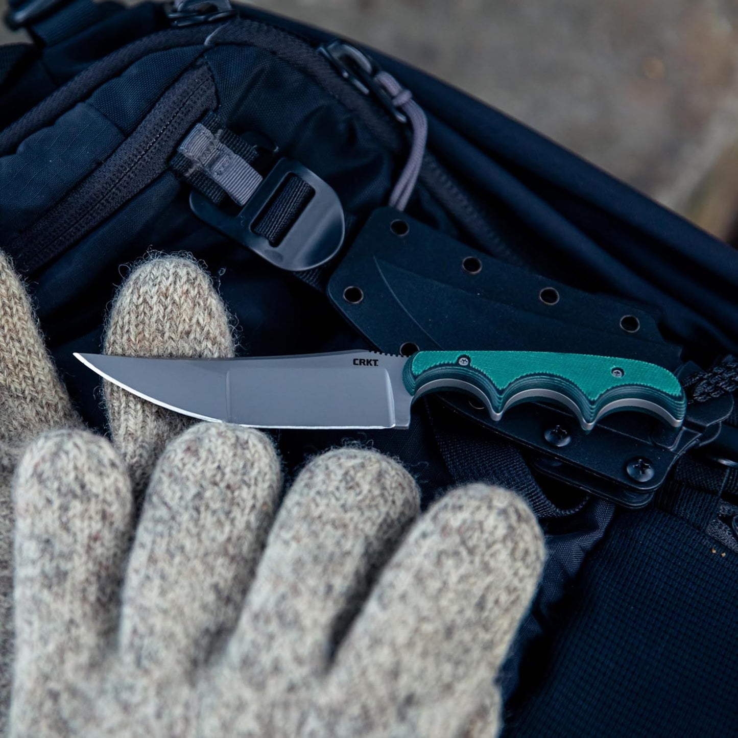 CRKT Minimalist Bowie Outdoor Survival Fixed Blade Knife with Sheath: Stainless Steel Plain Edge Blade, Micarta Handle, 2387