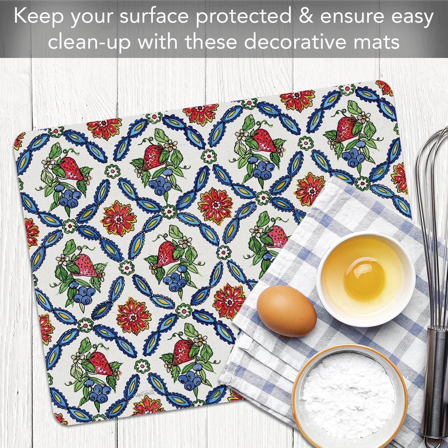 Cut N' Funnel Farmhouse Fall Designer Flexible Cutting Board Mat 15" x 11.5" Made in the USA Decorative Flexible Easy to Clean