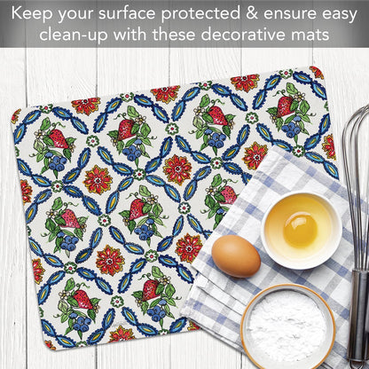 Cut N' Funnel Farmhouse Fall Designer Flexible Cutting Board Mat 15" x 11.5" Made in the USA Decorative Flexible Easy to Clean
