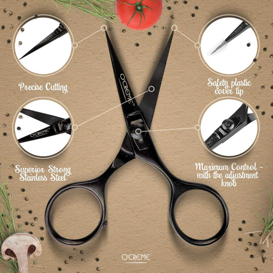 O'Creme Super Sharp Chef Scissors All Stainless Steel Snips Garnishing Tool (Gold)
