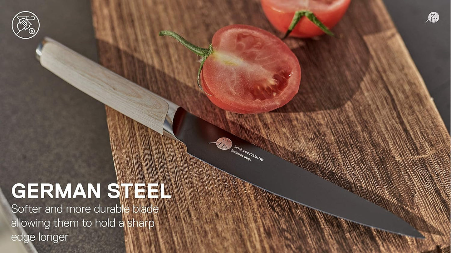 Everdure German Steel Professional Bread Knife, 10.55 Inch Serrated Edge Blade, Titanium Coated Blade with Pakka Wood Handle, Perfect Kitchen Knife for Slicing Bread Loaves, Bagels, Cake, and More