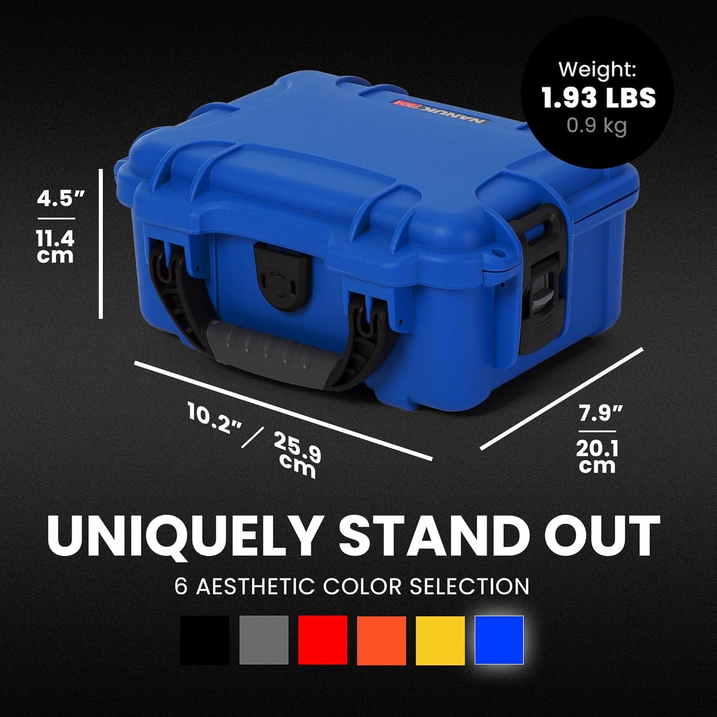 NANUK 904 Hard Case with Foam – IP67 Waterproof Protective Case for Camera, Drone & Gear – Impact-Resistant & Dustproof – Perfect for Travel 10.2" x 7.9" x 4.5" – Yellow