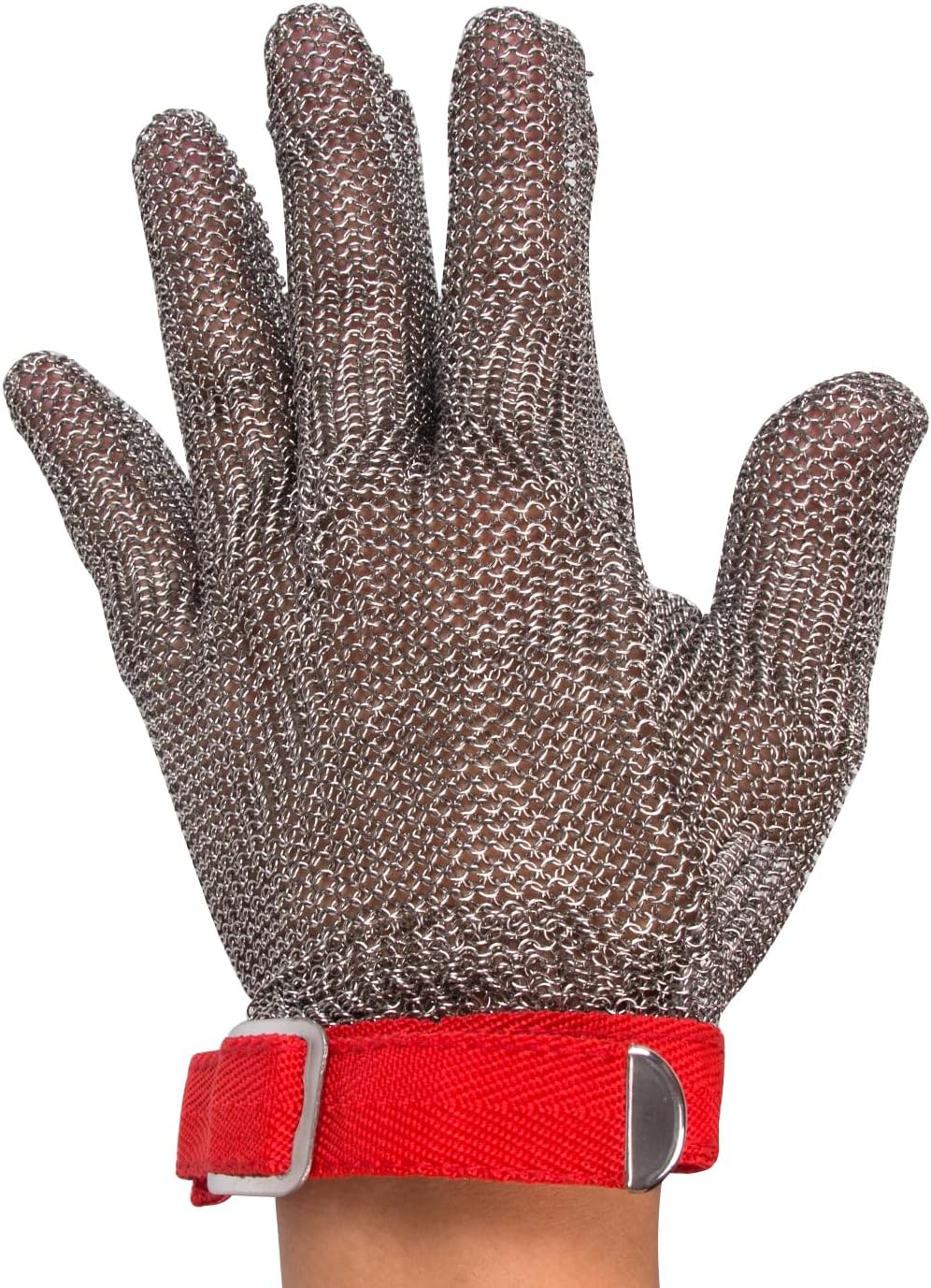 ThreeH Cut Resistant Gloves Stainless Steel 304L Wire Mesh for Cutting Slicing Chopping Meat Processing GL08 S(One piece)