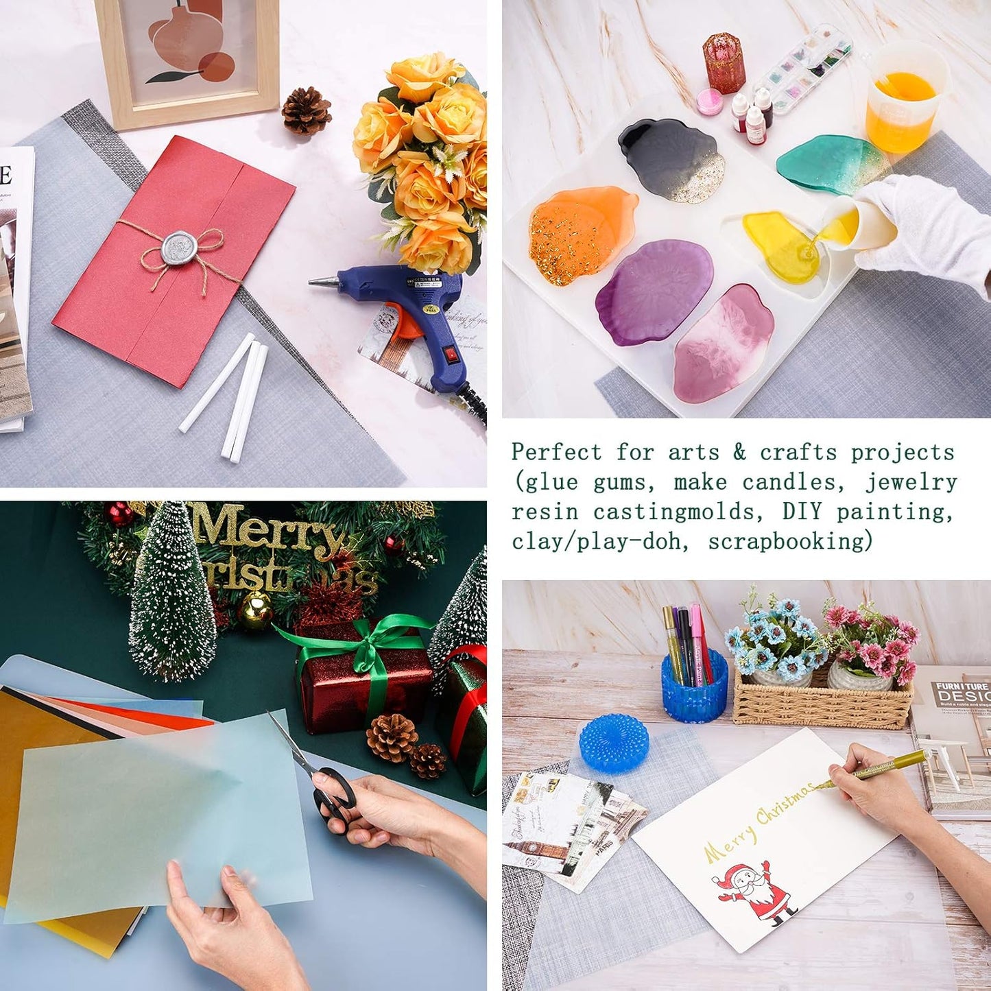 Gartful Extra Large Transparent Silicone Mat, Countertop Protector, 25.2 x 17.7 inches Silicone Sheet for Crafts Resin Jewelry Casting Mat Pad Nonstick Table Placemat