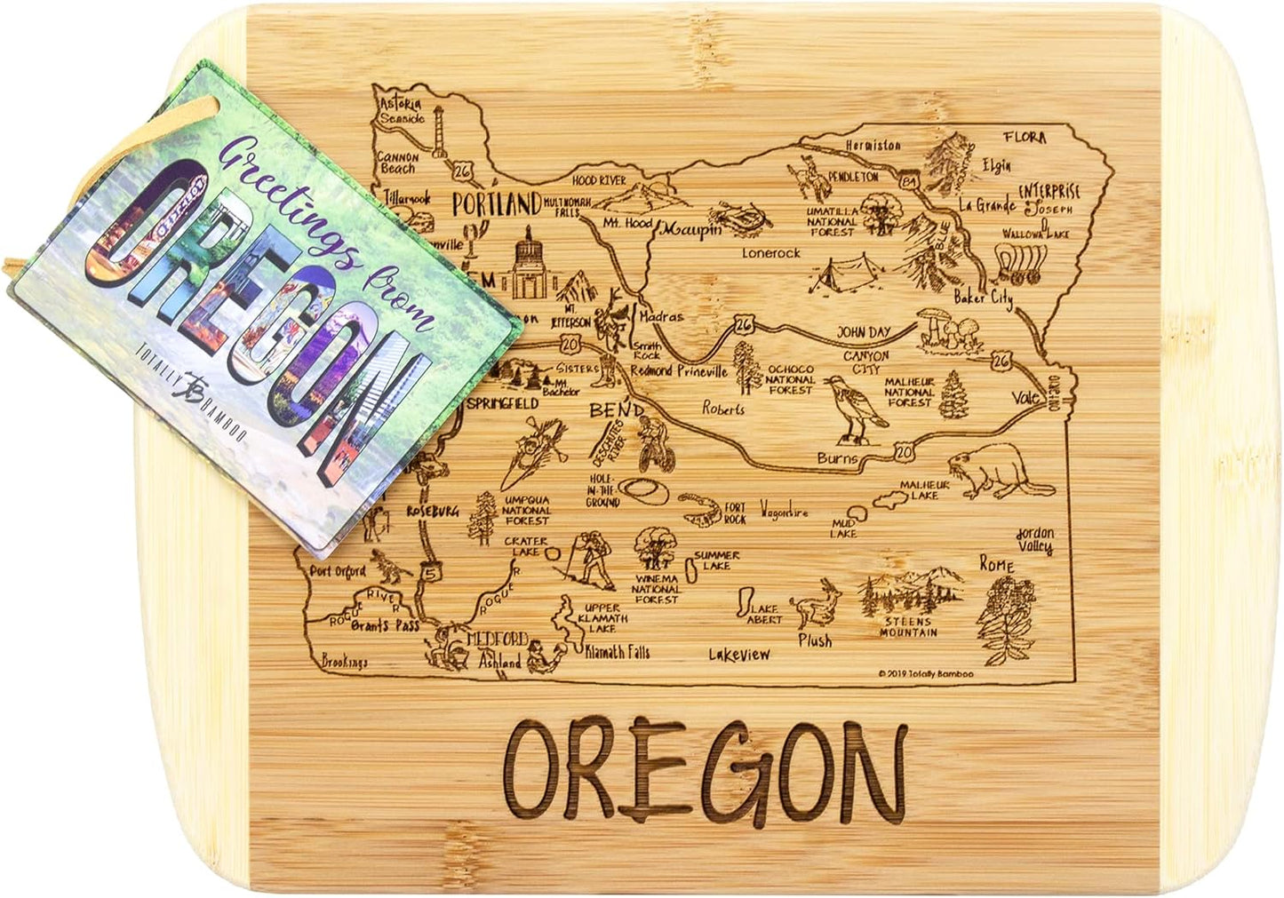 Totally Bamboo A Slice of Life New Jersey State Serving and Cutting Board, 11" x 8.75" - Colors A