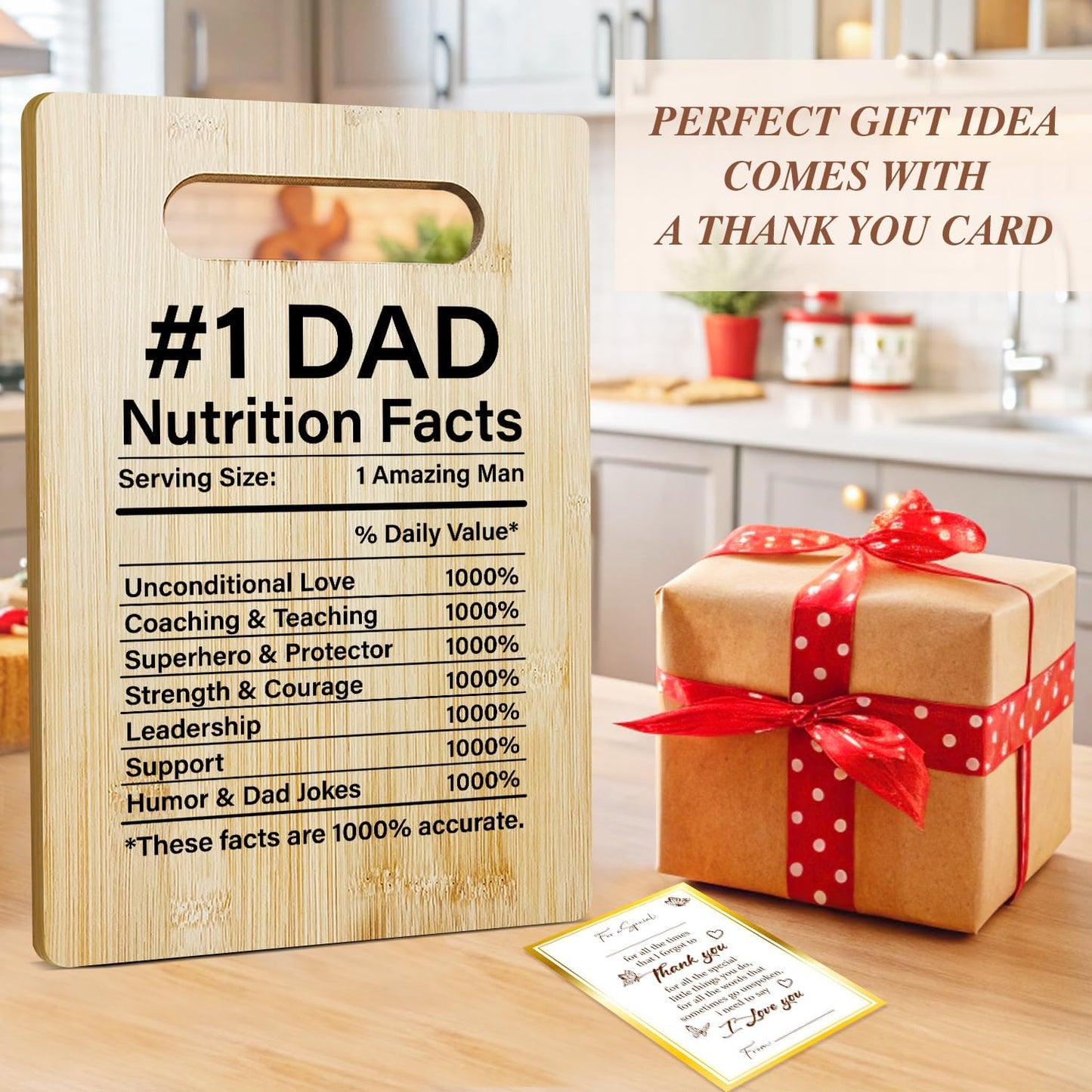 Best Dad Ever Bamboo Cutting Board, Grilling Gift For Men, Funny Charcuterie Boards for Home Kitchen Decor, Father's Day Birthday Gifts for Dad from Daughter Son -047