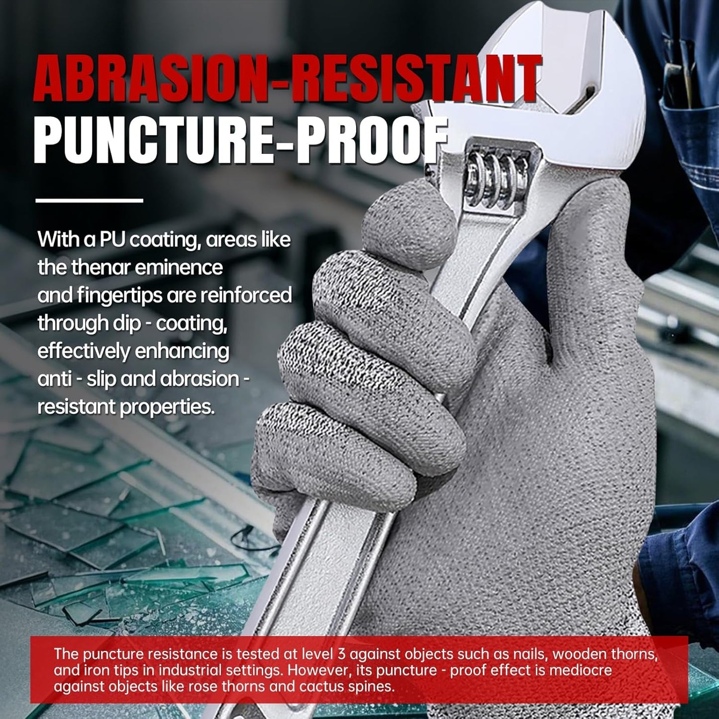 ANSI A9 Cut Resistant Gloves,Cut Resistant Work Gloves,Cut Proof Gloves Nitrile Coated For Metal Fabrication,Woodworking, Construction,Touch Screen,Large