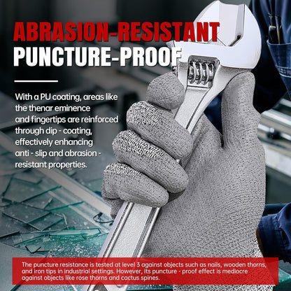 ANSI A9 Cut Resistant Gloves,Cut Resistant Work Gloves,Cut Proof Gloves Nitrile Coated For Metal Fabrication,Woodworking, Construction,Touch Screen,Large