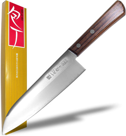 Seki Japan KANETSUGU Japanese Utility Petty Knife, AUS8 SUS410 Stainless Steel Fruit Knife, Rose Wood Handle, 90 mm (3.5 in), Made in Japan