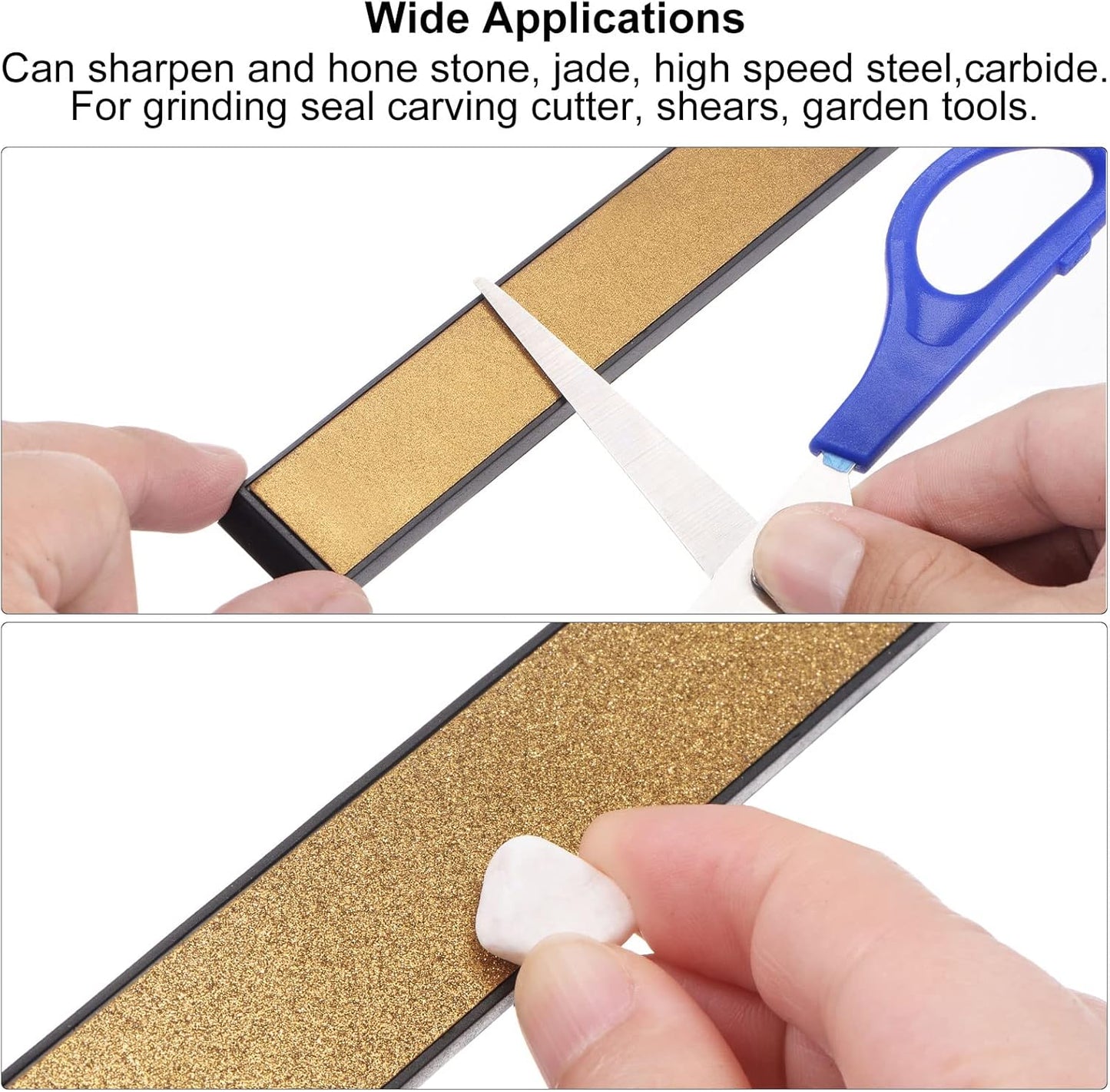 uxcell Diamond Sharpening Stone, 6" x 0.8" (150mm x 20mm) 80 Grits Titanium Coated Whetstone Sharpener Grinding Plate Hand Tool