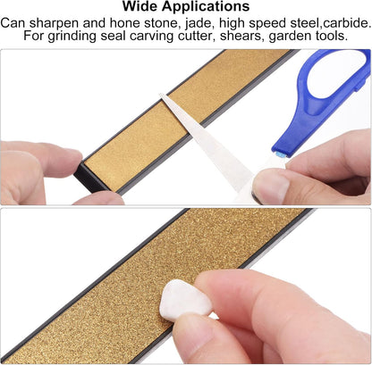 uxcell Diamond Sharpening Stone, 6" x 0.8" (150mm x 20mm) 80 Grits Titanium Coated Whetstone Sharpener Grinding Plate Hand Tool