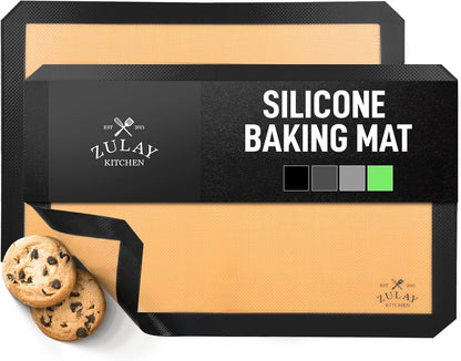 Zulay Kitchen Silicone Baking Mat Sheet Set - Reusable Baking Mat Nonstick - Half Sheet Baking Mat For Oven (Black, 1 Pack)