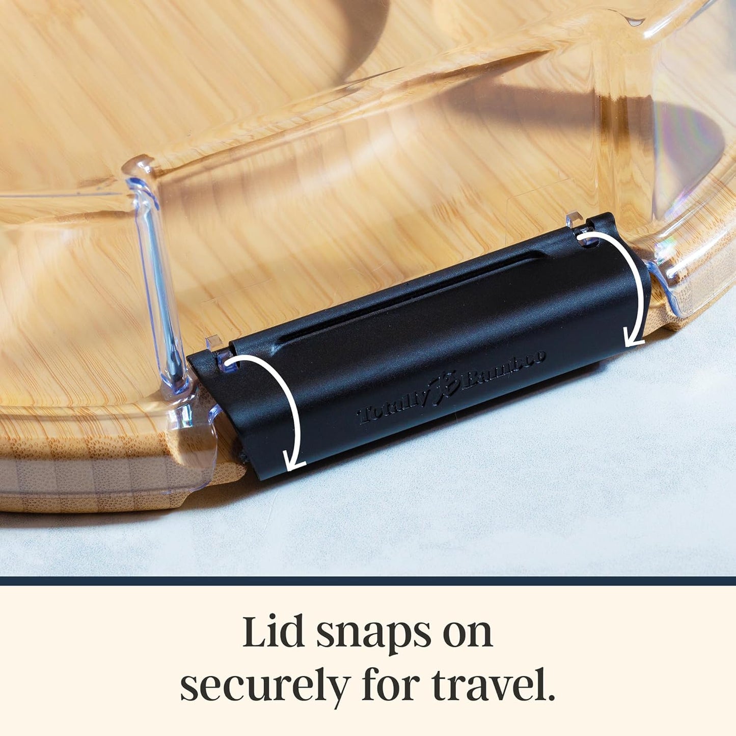Totally Bamboo Flip, Serve & Store Charcuterie Board with Lid, Reversible Bamboo Cutting Board and Portable Cheese Tray with Compartments, Locking Travel Cover, 15.5 x 11.5 Inches
