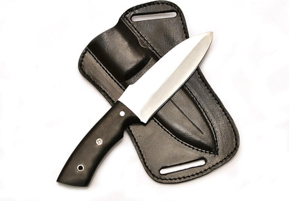 Fixed Blade Hunting Forged Tracker Knife - 8 Inches Carbon Steel Razor Sharp Blade Full Tang Bushcraft Knives with Premium Leather Belt Sheath. Used For Hunting Outdoor Camping, Hiking, Skining Knife.