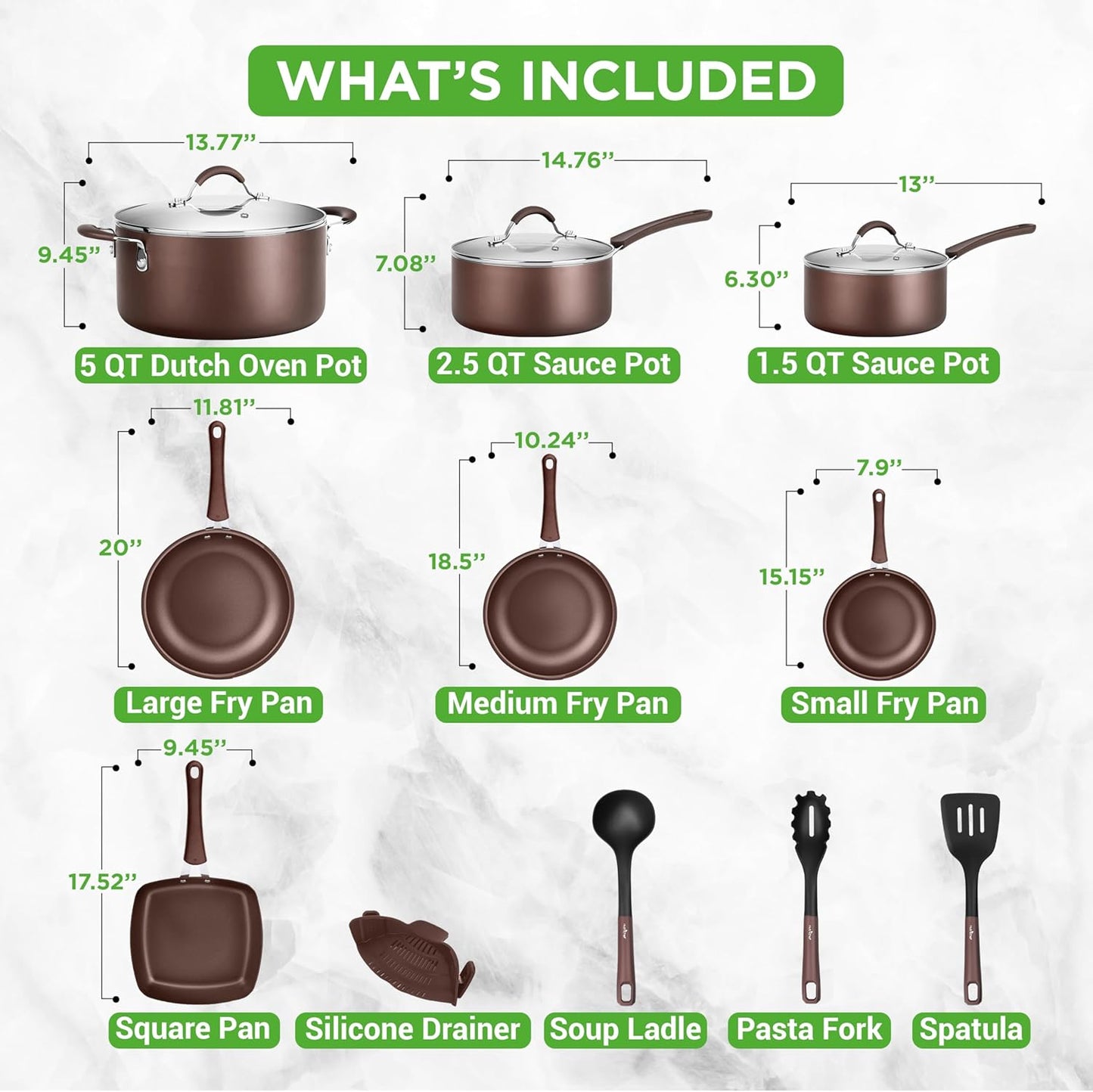 NutriChef 54-Piece Kitchen Cookware Set – Complete Non-Stick Ceramic Pots and Pans Set with Utensils, Bakeware, and Knife Set, Gas, Electric & Induction Compatible, Blush Pink Kitchen Essentials