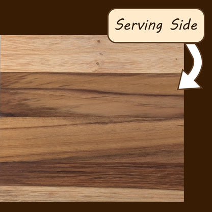 EcoDecors 18"x14" Extra Large Teak Cutting Board, Edge Grain Wood with Juice Groove & Handle, FSC Certified for Kitchen, Carving & Butcher Block Prep