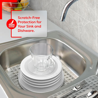 Better Houseware Clear Sink Mat - 12” x 16” - Heavy Duty PVC, Non-Slip, Dishwasher Safe, BPA-Free Sink Protector, Durable, Cut to Fit, Sink Mat for Kitchen Sink & Dishware Protection