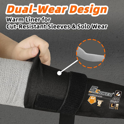 Schwer 2 Pairs 15.4in Down Yarn Knitted Arm Warmers, Summer Essential Arm Sleeves for AC Rooms, Hyaluronic Acid Infused, Moisturizing & Skin-Friendly, Light Compression Arm Protectors for Thin Skin