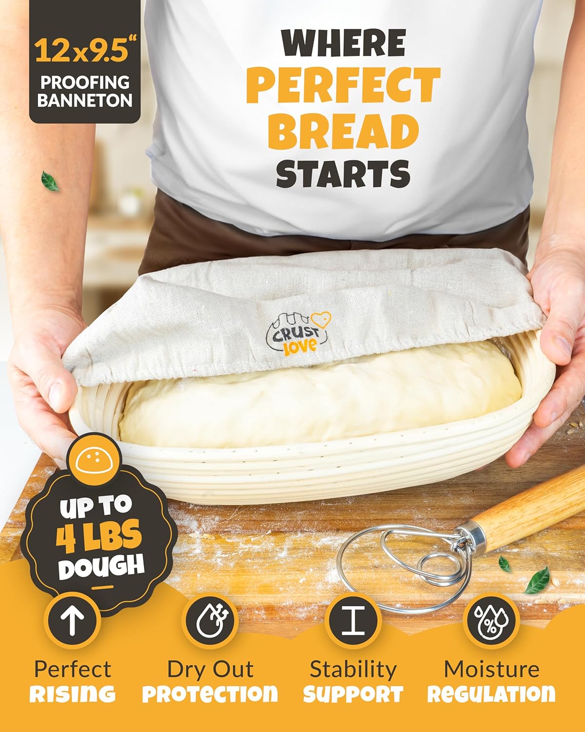 CRUSTLOVE 2pcs Set Bread Lame with 5 Blades – Sourdough Scoring Tool Set with Straight & Curved Scoring Knife for Sourdough and Bread Baking, Dough Scorer, Bread Scoring Tool, Bread Baking Supplies