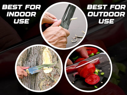 14" Crocodile Dundee Bowie Knife with Sheath-Hunting Knife with Sheath-Mirror Polished Survival Tactical Knife,Cuchillos de caza for Camping, Outdoor, Bushcraft- Knives for Men