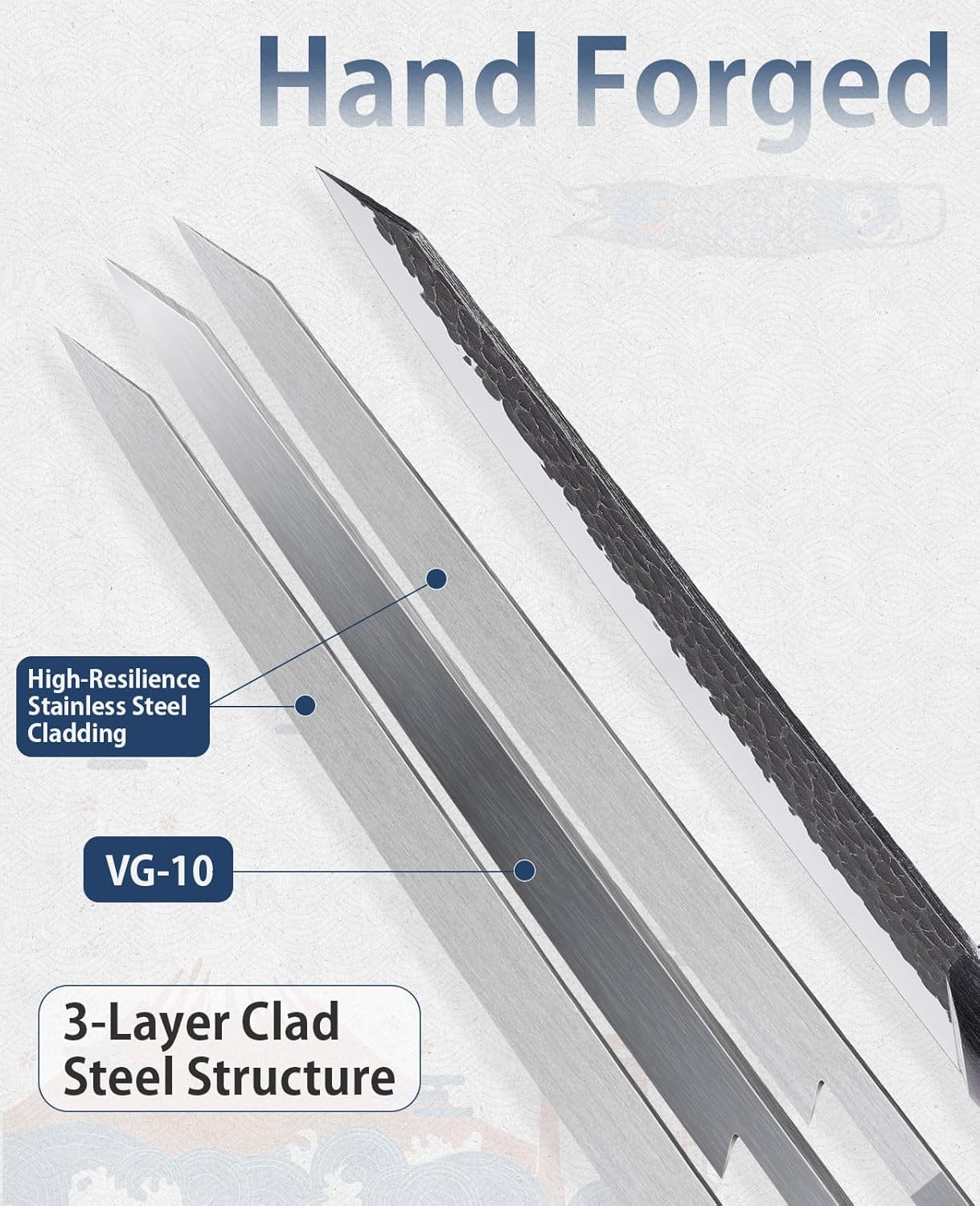 3.7 Inch Hand Forged Paring Knife, VG10 High Carbon 3-Layer Clad Steel Small Kitchen Knife, Ultra Sharp Full Tang for Peeling, Slicing & Delicate Prep, Gift Box for Men & Women