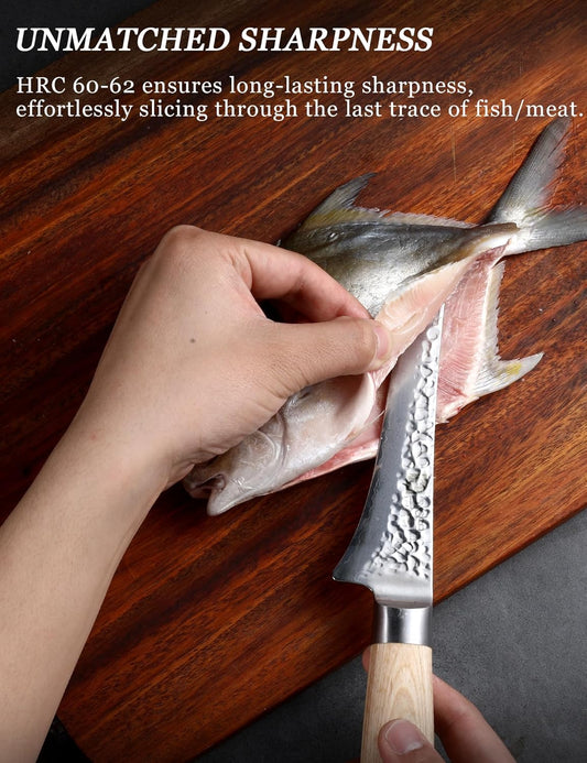 Santoku Knife 7 inch, Lab Tested Ultra and Long-lasting Sharp, VG-10 Core HRC60-62 Damascus Stainless Steel, Professional Premium Forged Kitchen Knife
