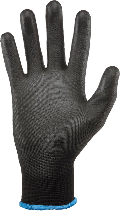 Gorilla Grip Work Gloves, Never Slip Maximum Grip All-Purpose, Gloves for Men, Superior in Wet, Dry, Oily Conditions, Polymer Palm, Medium Size, 5 Pairs, Black/Blue | 25041-25
