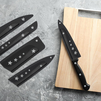 PATIKIL Plastic Safety Knife Cover Sleeves for 5" Paring Knife, 5 Pack Knife Blade Guard Protector Universal Kitchen Knife Sheath for Kitchen Bar, Black