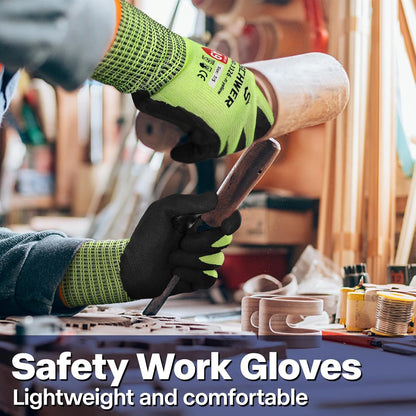 Schwer ProGuard High Level Cut Resistant Work Gloves PR3326 for Extreme Protection，ANSI A9 Cut Gloves with Reinforced Thumb, Non Slip, Breathable, Durable, Touch-screen, Black 1 Pair（XL）