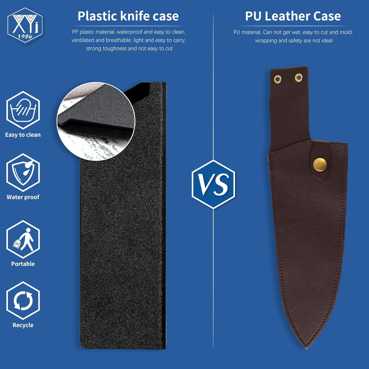 XYJ Universal Knife Edge Guards for 3.5'' Paring Fruit Knife 3 Pcs Set Kitchen Chef Sheath Knife Sleeve ABS Knife Cover Knife Blade Protectors