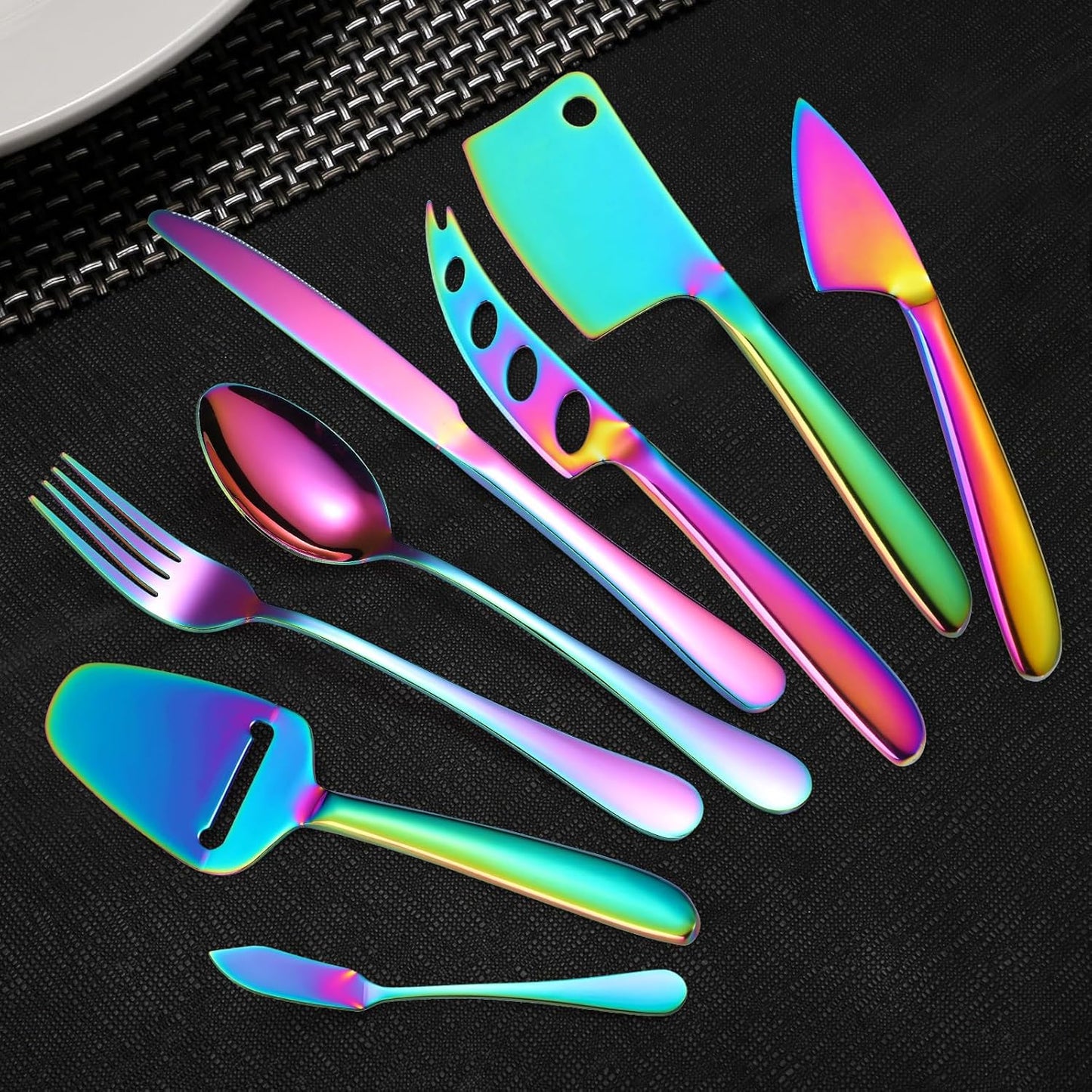 Copper Cheese Knives Set 7 Pieces Stainless Steel Kitchenware Utensils Gadgets 7 Pieces Cheese Knife,Cheese Spreader,Cheese Forks,Cheese Slicer,Cheese Cutter,Butter Knife