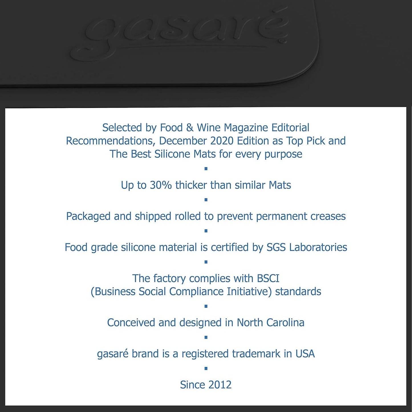GASARÉ, Set of 2, Extra Large, Thick, Silicone Mats for Kitchen Counter, Heat Resistant Mats, Countertop Protector, Non-Slip, Easy to Clean, 25 x 17 Inches x 1.4mm, Black