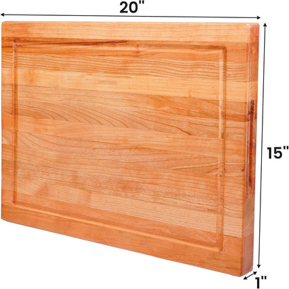 CONSDAN Walnut Cutting Board for Kitchen, USA Grown Hardwood, 20 x 15, with Invisible Inner Handle, Prefinished with Food-Grade Oil, Suitable for Kitchen Edge Grain, 1" Thick