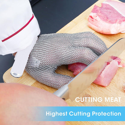 Chainmail Gloves Cut Resistant Glove Food Grade Cut Proof Stainless Steel Metal Mesh Butcher Gloves