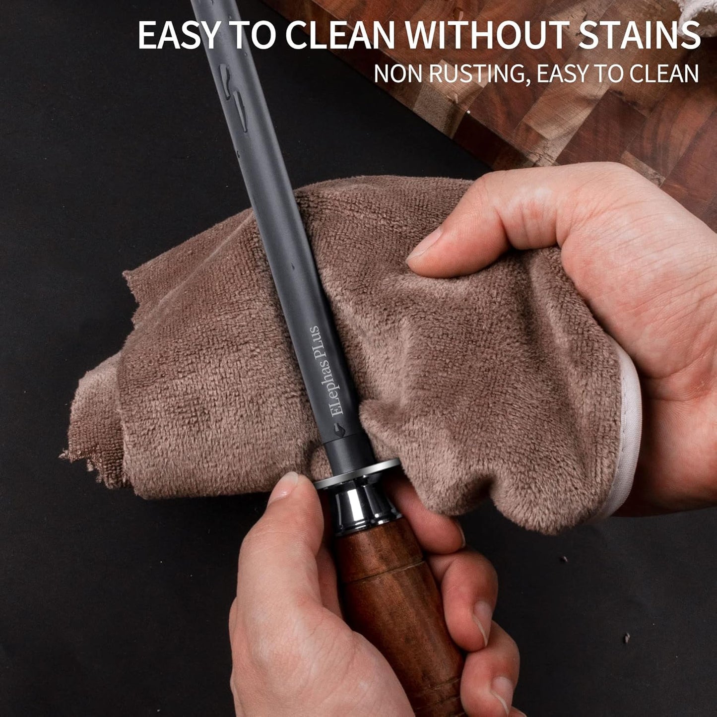 Professional Knife Sharpener Rod - 12IN Honing Steel, Kitchen Sharpening Rod with Rosewood Handle Honing Steel for Knives
