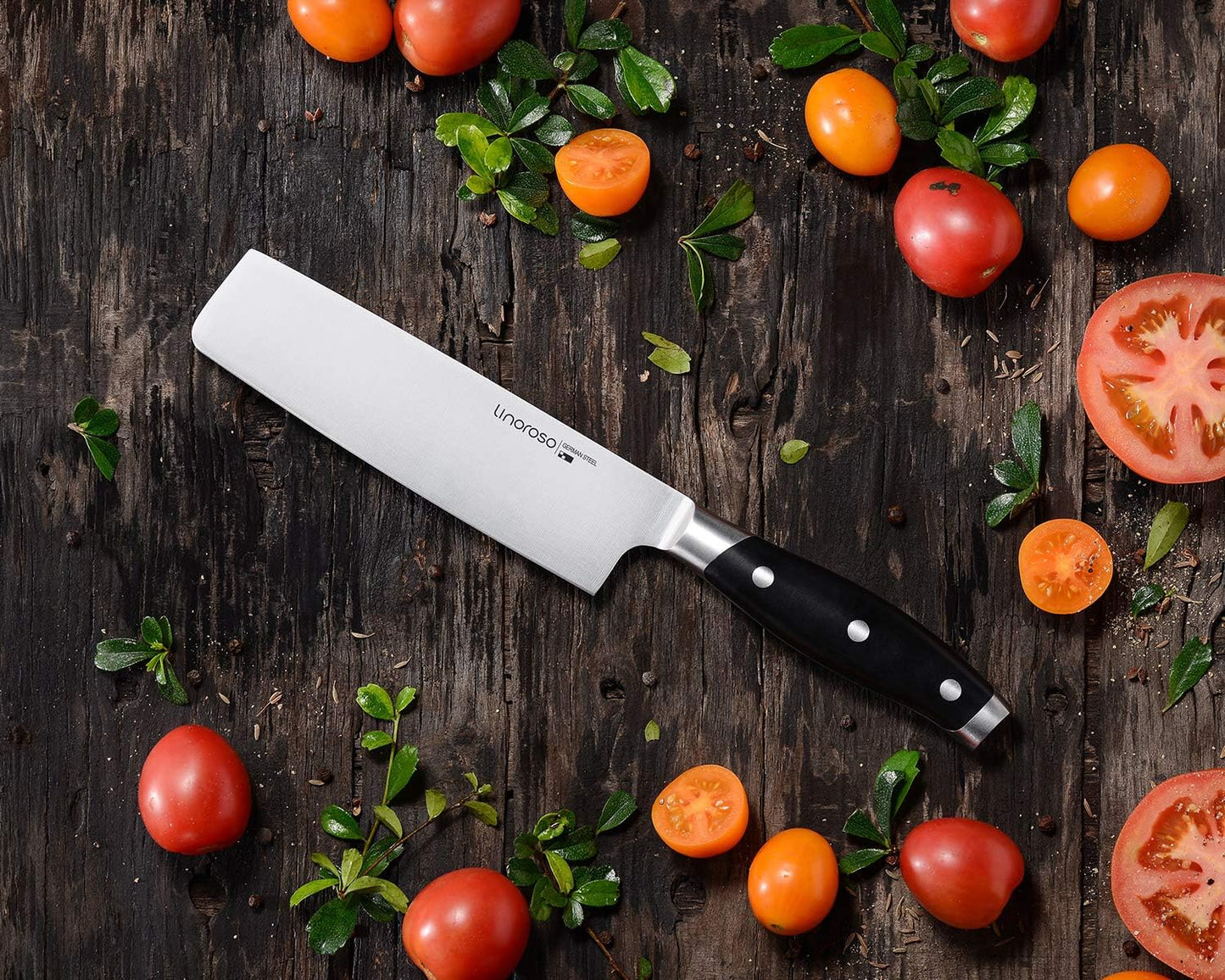 linoroso Serrated Bread Knife for Homemade Bread with Elegant Gift Box, Full Tang Ultra Sharp Forged German Carbon Stainless Steel Bread Knife 8 inch for Slicing Bread, Bagels, Cake - Classic Series